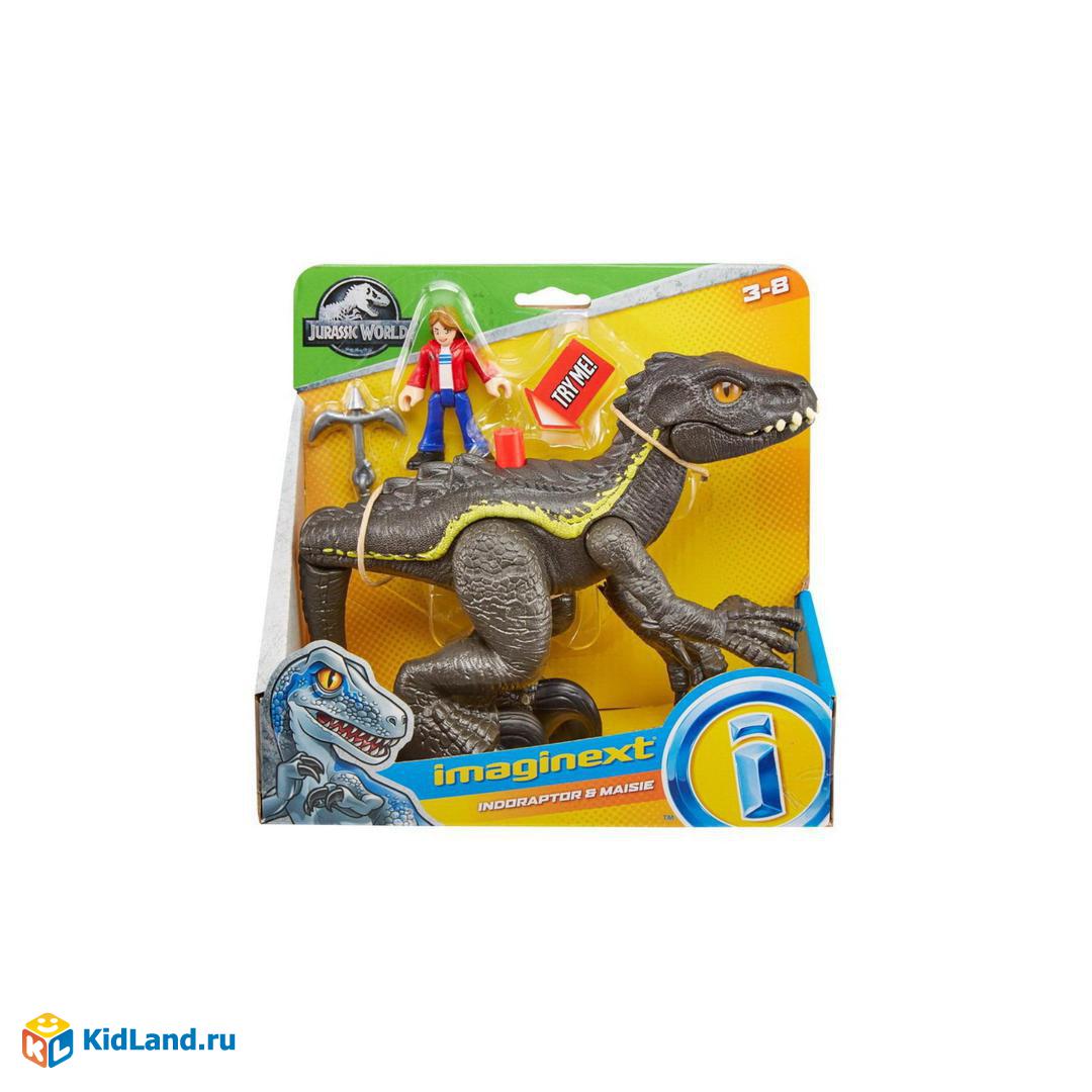 Фигурка Mattel Jurassic World Imaginext динозавр Индораптор и Мейзи Локвуд