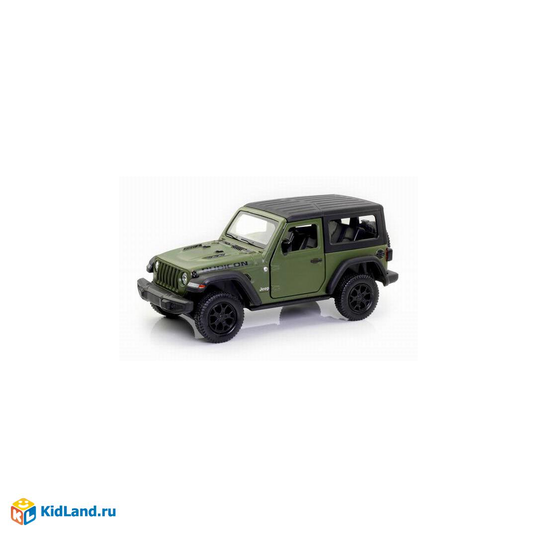 Машина металлическая RMZ City 1:32 Jeep Rubicon 2021 закрытый верх,  инерционный механизм, двери открываются, зеленый матовый цвет