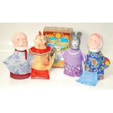 Набор Кукольный театр "Курочка Ряба" 4 персонажа (Дед, бабка, курочка, мышка)(в маленькой коробке)