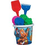 Набор №120 (Ведро с наклейкой, лопатка №5, грабельки №5, 4 формочки