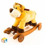 Качалка-игрушка Lider Kids Львенок, БЕЖЕВАЯ, 1шт/кор., озвученная, с колесиками, (62*29*42,5), Китай