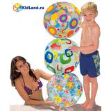 Мяч надувной  51 см."Lively Print Balls"(от3х лет) цветной (Китай)