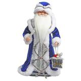 Дед Мороз в синем 40 см, мех., муз., песня "В лесу родилась елочка", элементы питания не входят в комплект