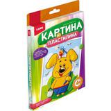 Картина из пластилина Щенок-рыболов