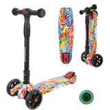 Самокат MobyKids, Гигант, складной, широкая дека и колесо, 135 мм PU