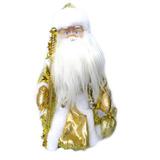 Дед Мороз в золоте  мех. муз. 30 см, песенка "В лесу родилась елочка", элементы питания не входят в компл.
