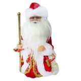 Дед Мороз в красном  мех. муз. 30 см, песенка "В лесу родилась елочка", элементы питания не входят в компл.