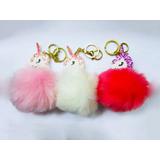 Единорог пушистый на брелке, 3 цвета в ассортименте