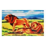 Мозаика алмазная (классическая) 30х40 см ЛЬВЫ В САВАННЕ, с подрамником, с полным заполнением (21 цв.)