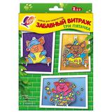 Набор красок по стеклу с трафаретом Забавный витраж. Три пятачка