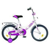 Велосипед NOVATRACK 16" URBAN, белый, полная защита цепи, тормоз нож., крылья и багажник хром.