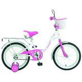 Велосипед NOVATRACK 20" BUTTERFLY, белый-розовый, тормоз ножной, крылья цвет.
