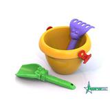 Набор для песка №107 (Ведро "Солнышко", совочек "Собачка", грабельки "Котенок) 13х14х13 см