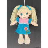 Кукла мягконабивная в голубом платье, 20 см