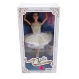 Кукла Балерина в бел.платье, шарнирная, кор.