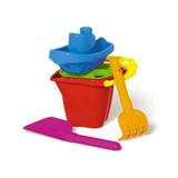 Набор № 119  ведро 0,6 л, сито, лопатка 19 см, грабли, 1 кораблик малый