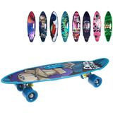 Скейтборд пластик 55 см, колеса PU, крепления алюмин., в ассорт.