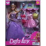 Кукла Defa Lucy. Игровой набор Defa Luсy "Красотка" фиолет., 1 кукла, 14 предм. в комплекте