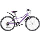 Велосипед NOVATRACK 24" ALICE, сталь.рама 12" лиловый, 6-скор, TY21/TS38/SG-6SI, V-brake