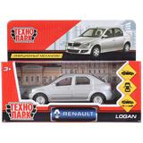 Машина металл "RENAULT LOGAN"12см, открыв двери, инерц, серебристый, в кор Технопарк