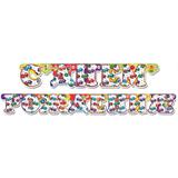 Гирлянда-буквы С Днем Рождения (разноцветные машинки), 200 см