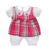 Одежда для куклы 39-45см: костюм роз. в клетку, пакет с вешалкой