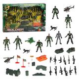 Игровой набор Армия, фигурки 10 шт., техника 6 шт., аксессуары, кор.
