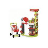 Супермаркет игровой City Shop красного цвета со световыми и звуковыми эффектами с двумя полочками большими и маленькими для товаров. Супермаркет игруш