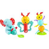 Набор Веселые друзья - это развивающие игрушки от компании Fisher Price. В комплект входят 3 очаровательные игрушки - гусеница, бабочка и слоник с мыш