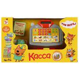 Касса ТРИ КОТА на бат с набором продуктов ТМ "Играем вместе" (свет, звук) в русс кор в кор2*9шт
