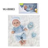 Пупс JUNFA Pure Baby 25см в голубых кофточке, шортиках, шапочке, с аксессуарами