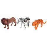 Игрушка пластизоль животные африки 3шт (лев, зебра, тигр) в пак. Играем вместе наб