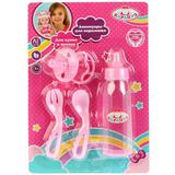 Набор для пупса "КАРАПУЗ" на 4 предмета (соска, бутылка, ложечки) на блистере 