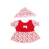 КОМПЛЕКТ ОДЕЖДЫ ДЛЯ КУКЛЫ "КАРАПУЗ" 40-42СМ (ПЛАТЬЕ, КОСЫНКА, ШОРТЫ) ЦВЕТ КРАСНЫЙ В ПАК. 