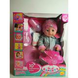 Пупс озвученный Карапуз 40см пьет, писает, акс в комплекте 6 песен, 5 загадок, 