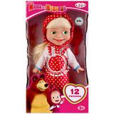 КУКЛА "КАРАПУЗ" МАША И МЕДВЕДЬ, 30СМ, ОЗВУЧ., РУССИФИЦ., 12 ПЕСЕН, ПЛАТЬЕ В ГОРОХ 