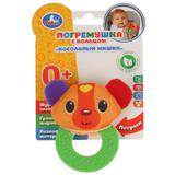 Текстильная игрушка погремушка на прорезывателе мишка на карт. в пак. (русс. уп.) "Умка" 