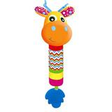 Текстильная игрушка пищалка с погремушкой "веселый жирафик" на карт. в пак. Умка 