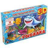 НАСТОЛЬНАЯ 3D ИГРА "УМКА" РЫБАЛКА С КАРТОННЫМИ РЫБКАМИ И УДОЧКОЙ. КРУГЛЫЕ МАГНИТЫ 