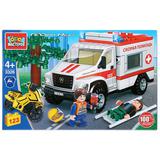 Конструктор "Город мастеров" газ некст:авария с мотоциклистом, с фигурками,123дет. кор. 