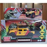 Машина металл hummer h1 пикап 12см, откр.двери, инерц. + динозавр 9см Технопарк
