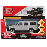 Машина металл LAND ROVER DEFENDER 12см, открыв. двери, инерц, серебр. Технопарк 