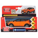 Машина металл RENAULT Kaptur оранжево-черный 12см, открыв двери, инерц Технопарк 