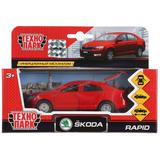 Машина металл SKODA Rapid красная 12см, открыв двери и багажник, инерц. Технопарк