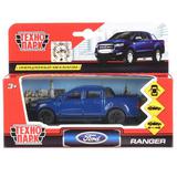 Машина металл FORD Ranger пикап синий 12см, открыв. двери, инерц. Технопарк 