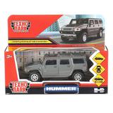 Машина металл "hummer h2" 12см, открыв. двери, инерц., темно-серый Технопарк 