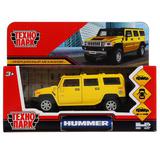 Машина металл "hummer h2" 12см, открыв. двери, инерц., желтый Технопарк 