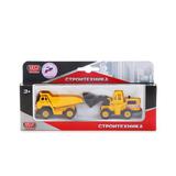 НАБОР СТРОЙТЕХНИКИ "ТЕХНОПАРК" КАРЬЕРНЫЙ САМОСВАЛ 7,5СМ С ПОГРУЗЧИКОМ 7,5СМ В РУСС. КОР 