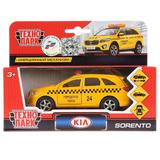 ТМ ТЕХНОПАРК. МАШИНА МЕТАЛЛ. KIA SORENTO PRIME ТАКСИ 12СМ, ОТКРЫВ. ДВЕРИ, ИНЕРЦ.