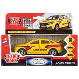 МАШИНА "ТЕХНОПАРК" МЕТАЛЛ. ИНЕРЦ. LADA VESTA SPORT 12СМ, ОТКРЫВ. ДВЕРИ В РУСС. КОР. 